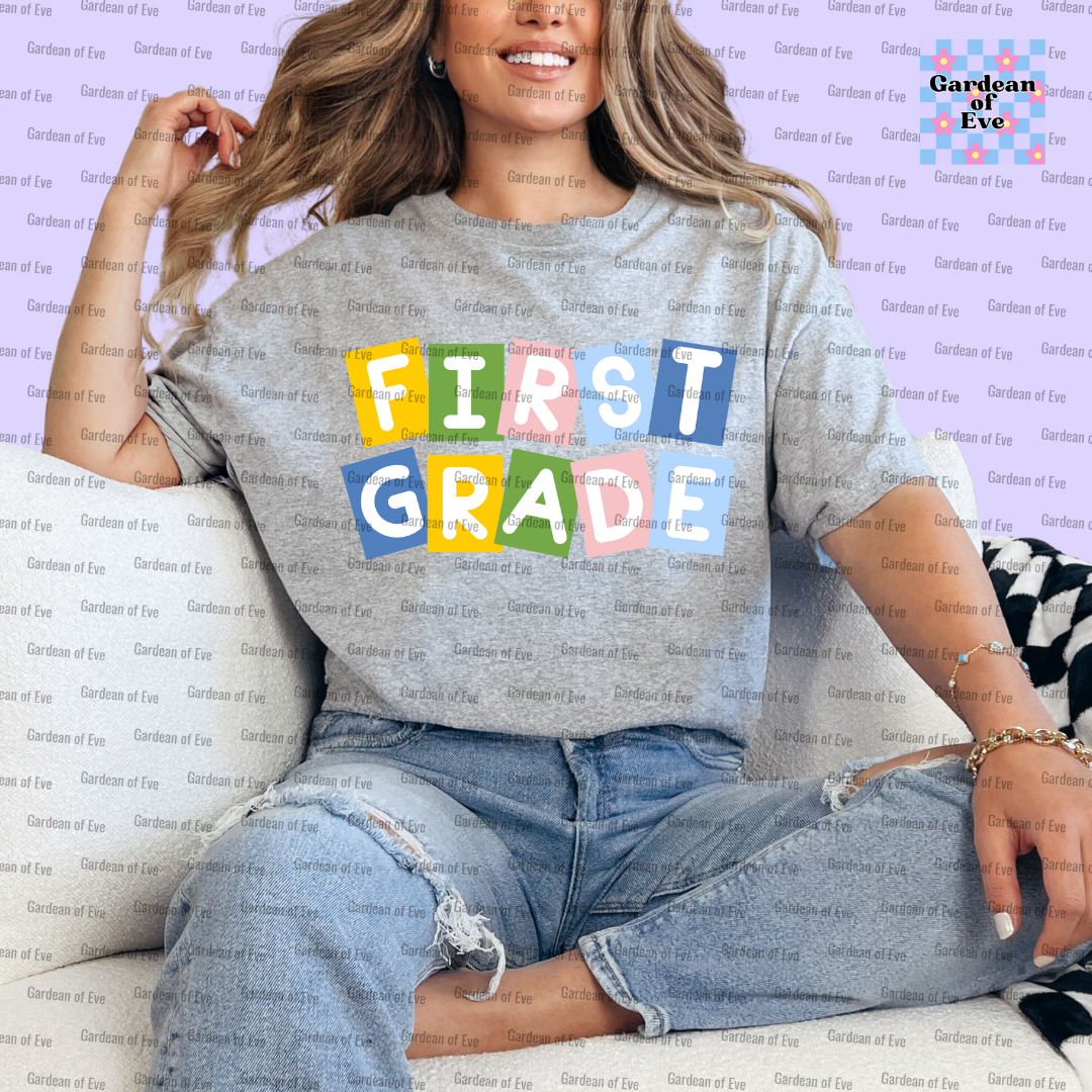 Colorful Blocks Grade Level Shirt