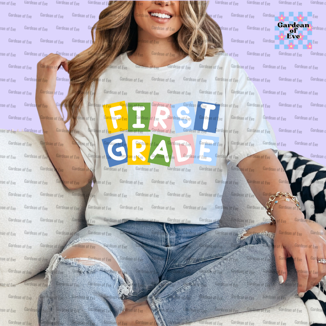 Colorful Blocks Grade Level Shirt