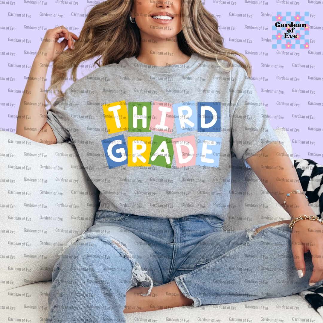 Colorful Blocks Grade Level Shirt