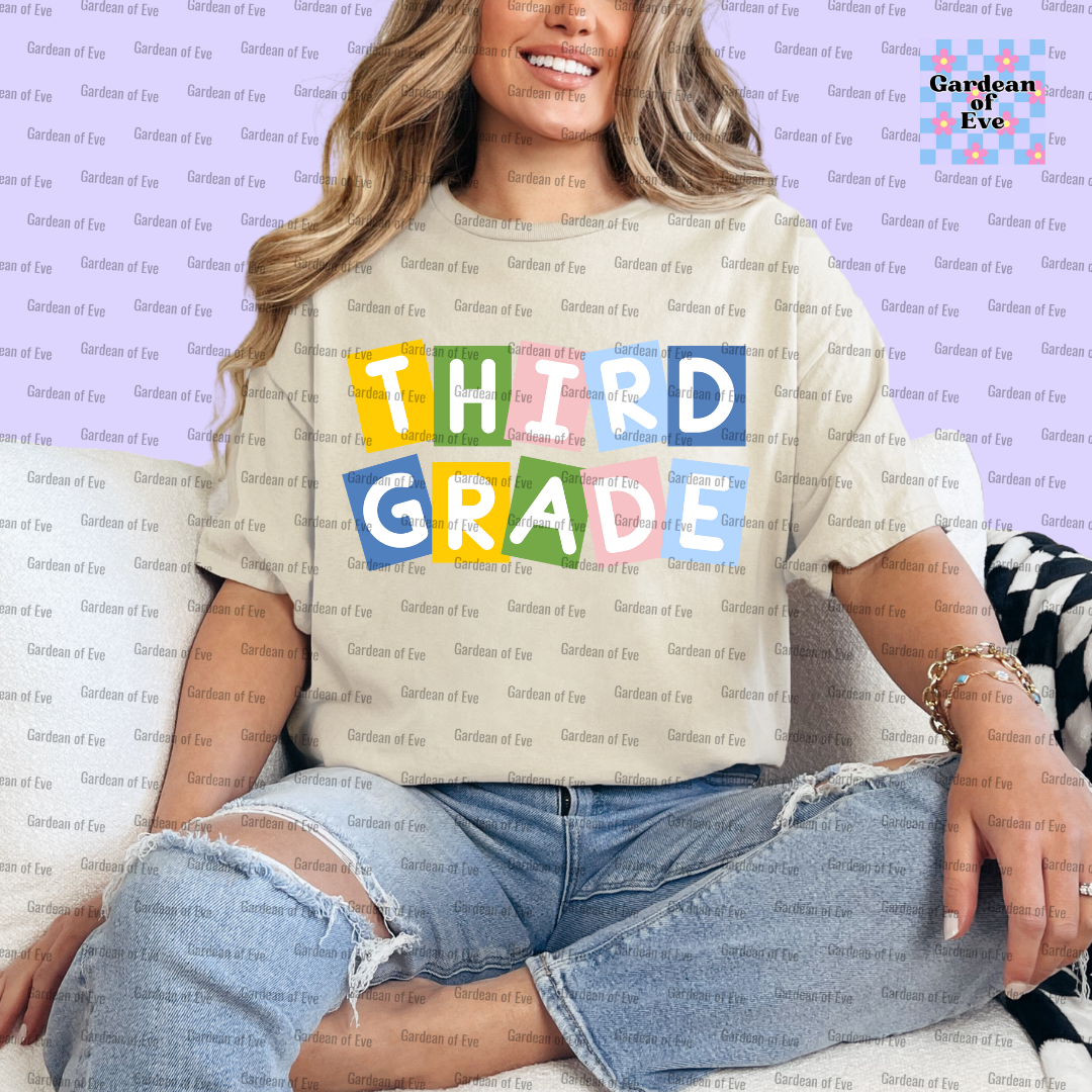 Colorful Blocks Grade Level Shirt