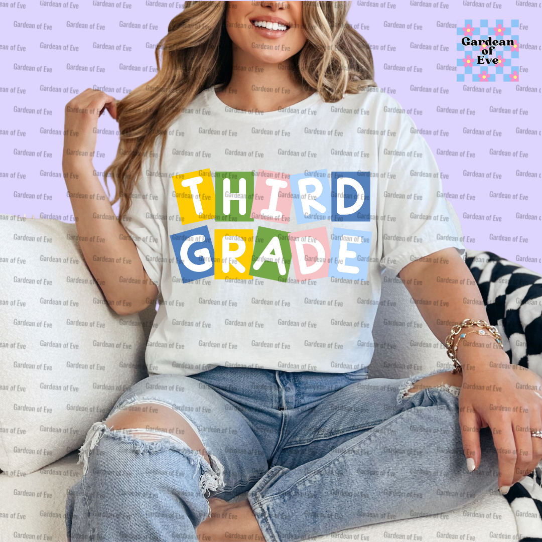 Colorful Blocks Grade Level Shirt