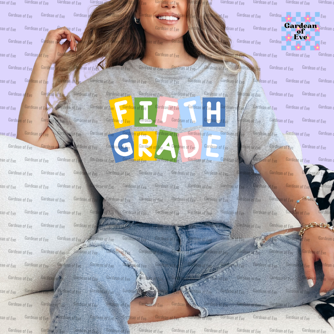Colorful Blocks Grade Level Shirt