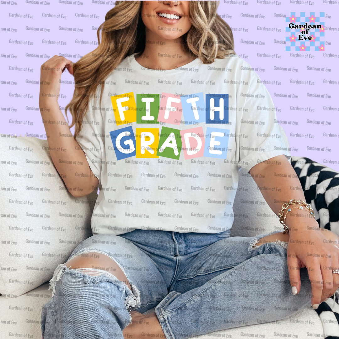 Colorful Blocks Grade Level Shirt