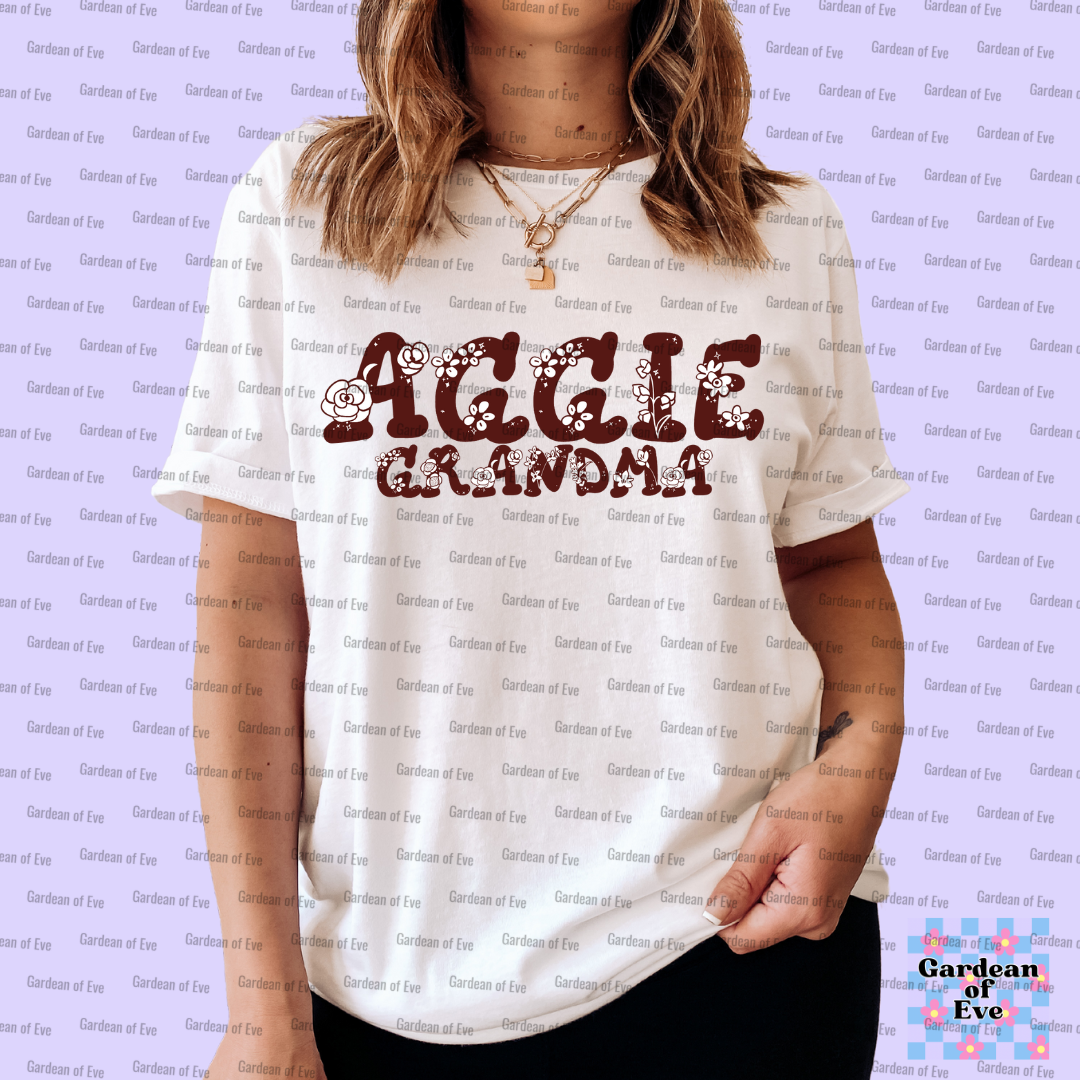 Floral Aggie Grandma Shirt