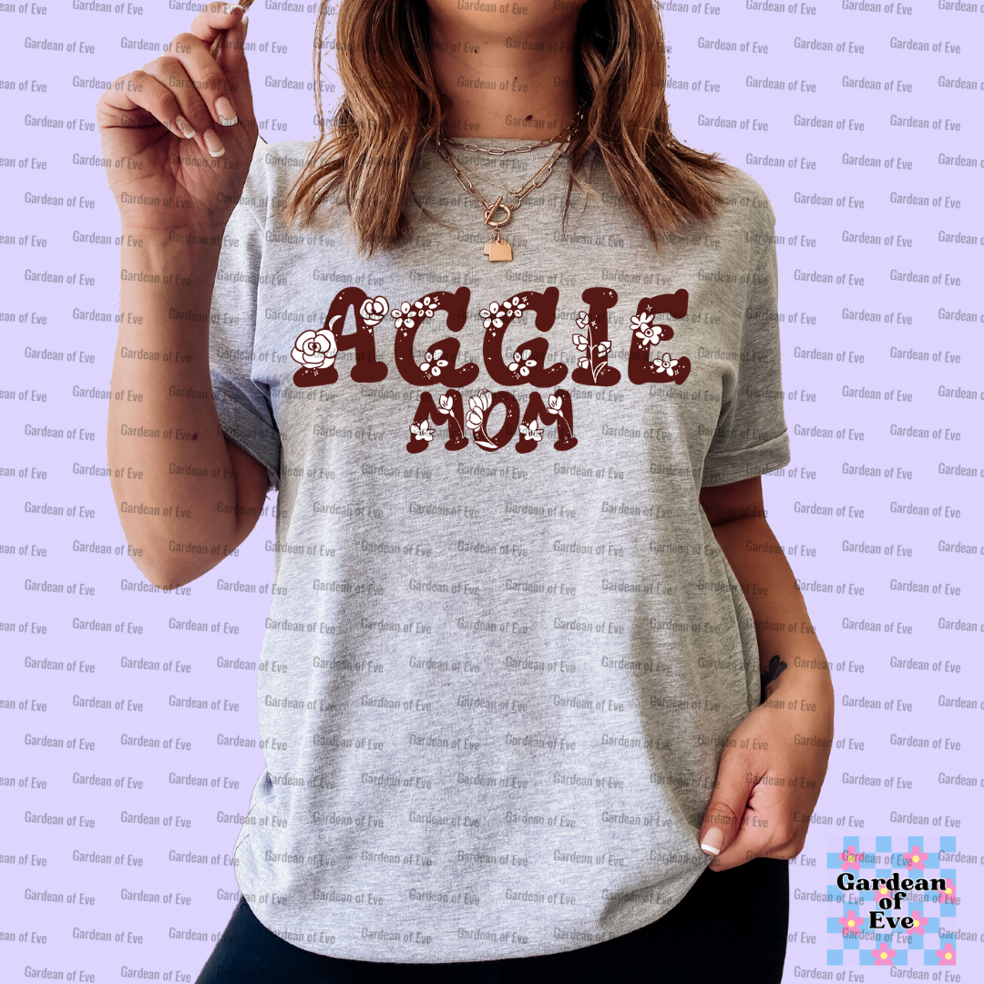 Floral Aggie Mom Shirt