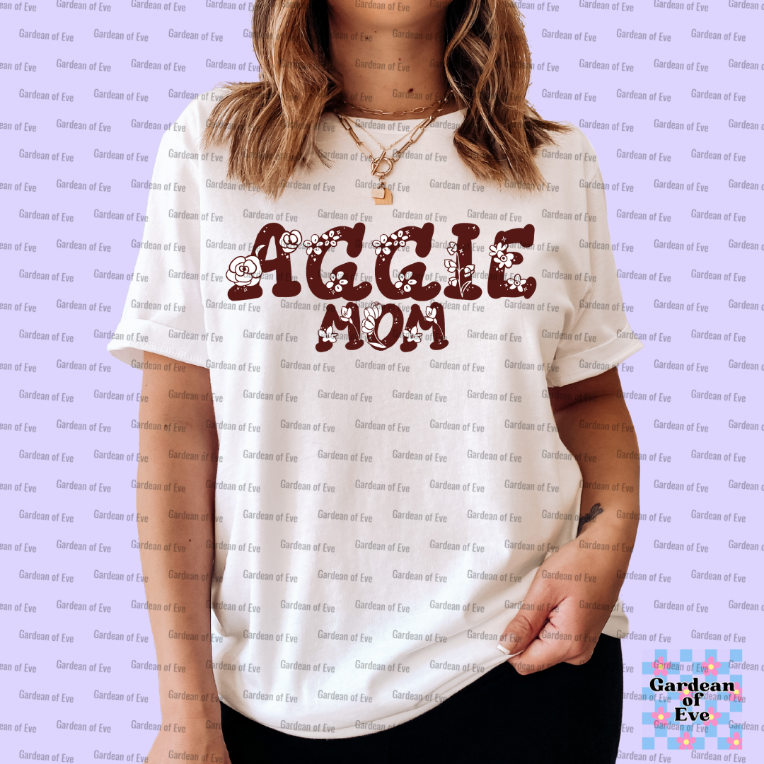 Floral Aggie Mom Shirt