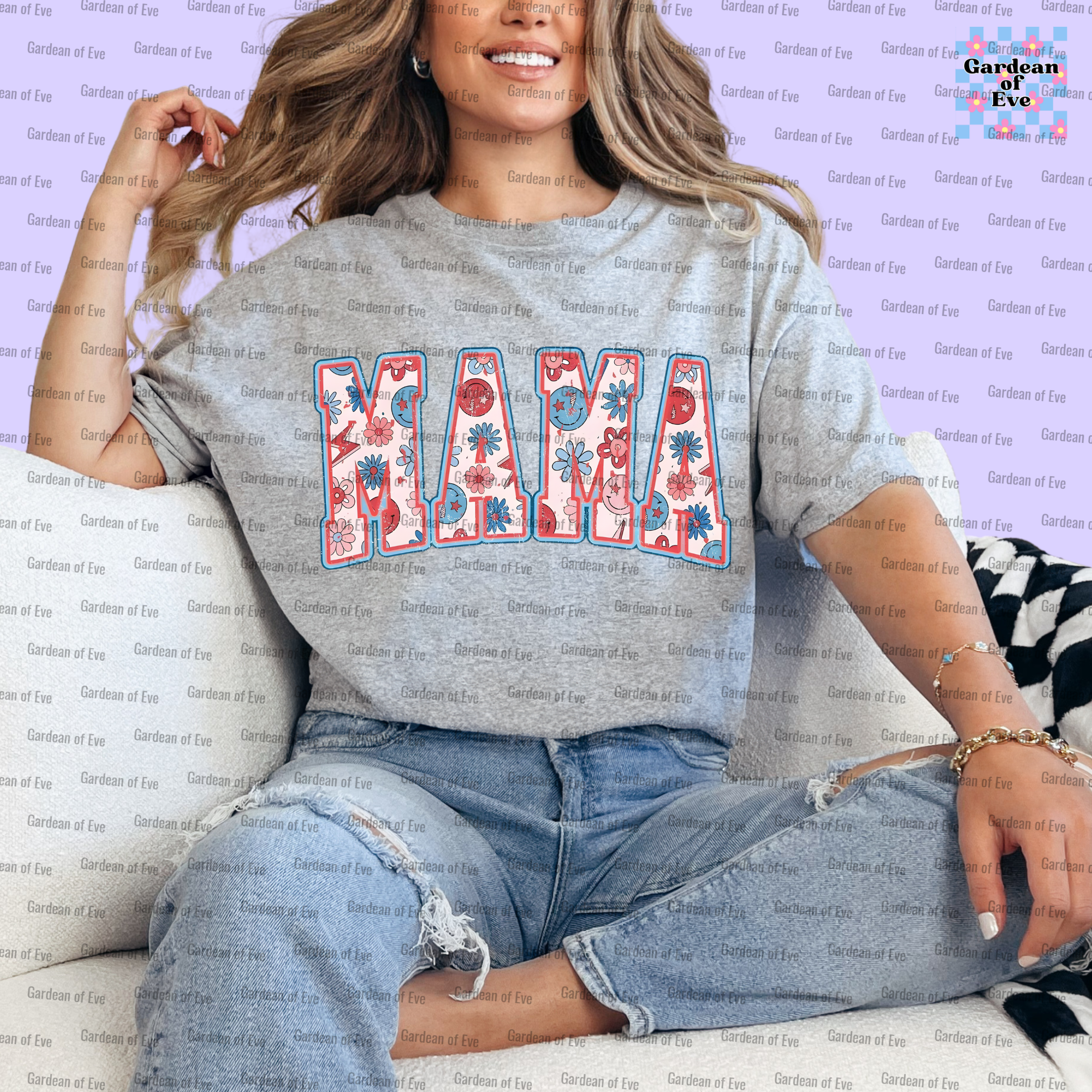 Red, White and Blue Mama Shirt