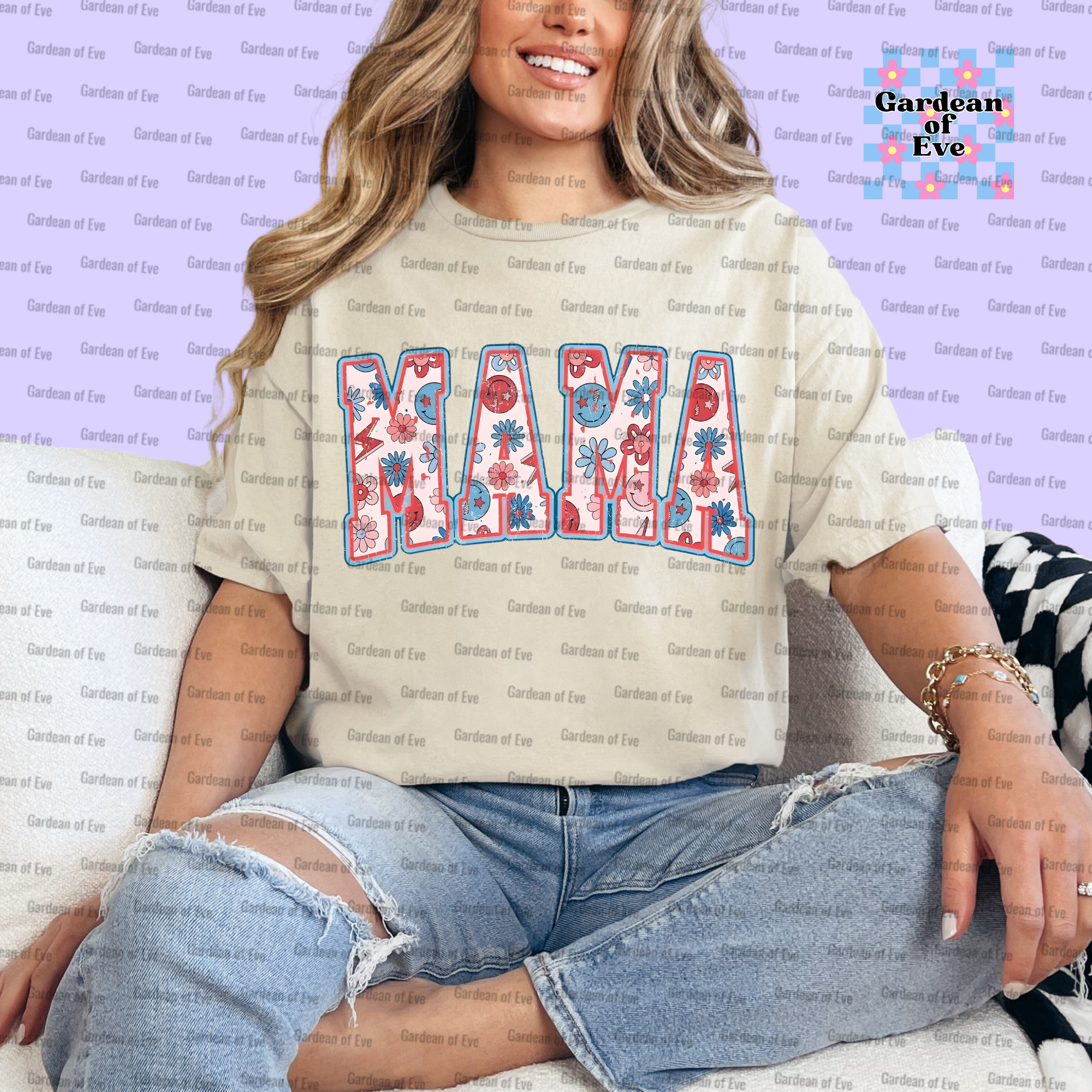Red, White and Blue Mama Shirt