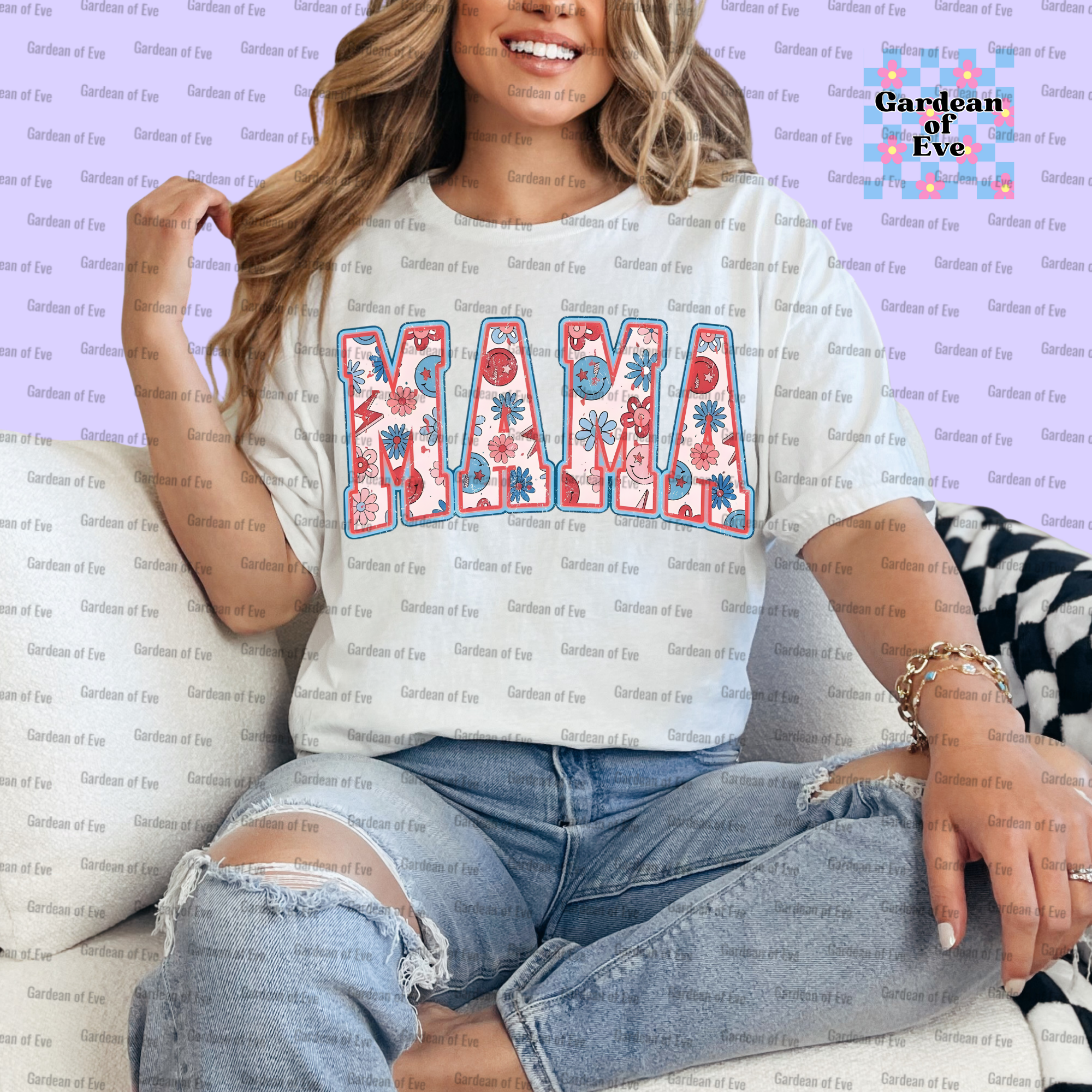 Red, White and Blue Mama Shirt