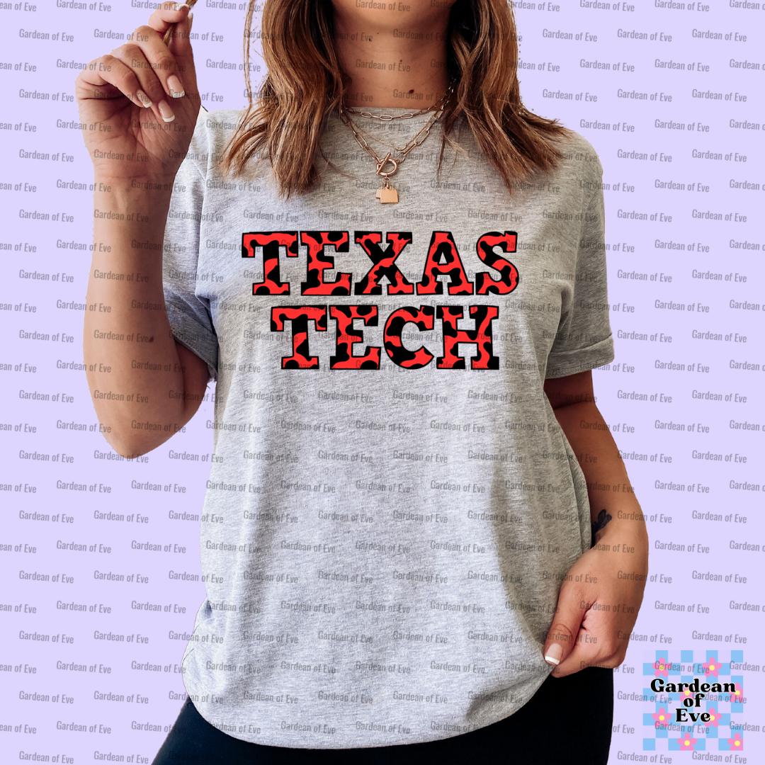 Cow Print Texas Tech Shirt