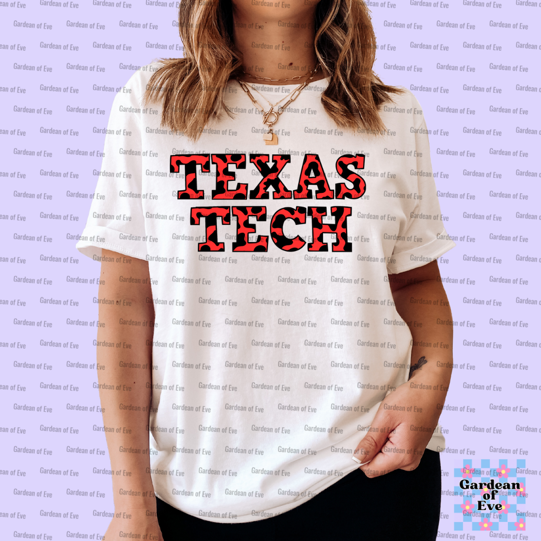 Cow Print Texas Tech Shirt