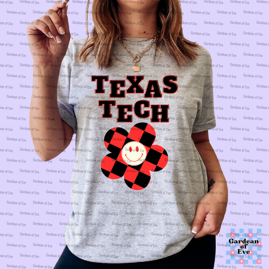 Retro Flower Texas Tech University Shirt