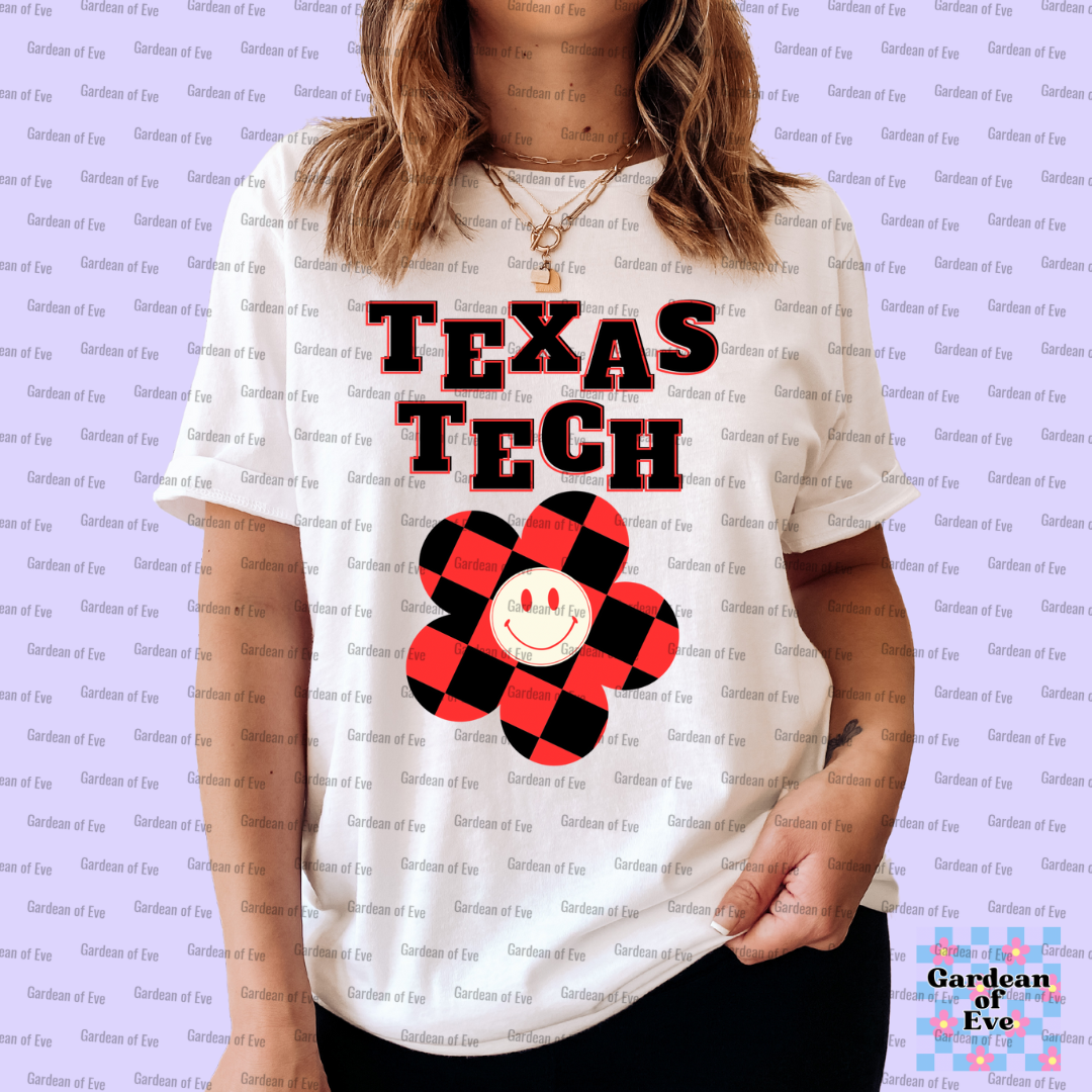 Retro Flower Texas Tech University Shirt